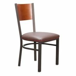 Coupon 🧨 Linon Hoda Metal Side Chairs Set Of Two With Upholstered Seat In Brown ✨ -Cheap Office Chairs Store 2638572 2 L