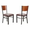 Coupon 🧨 Linon Hoda Metal Side Chairs Set Of Two With Upholstered Seat In Brown ✨ -Cheap Office Chairs Store 2638572 L