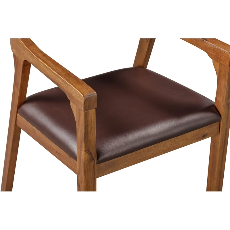 New 👏 Boraam Rasmus Dining Armchairs - Set Of 2 - Chestnut Wire-Brush Finish 😀 9 New 👏 Boraam Rasmus Dining Armchairs - Set Of 2 - Chestnut Wire-Brush Finish 😀 - Image 7