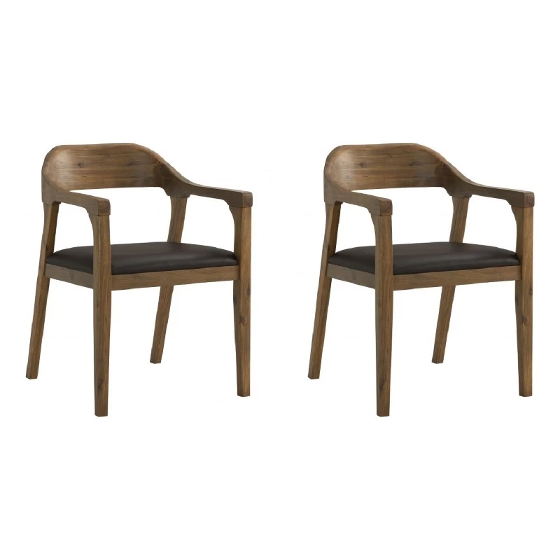 New 👏 Boraam Rasmus Dining Armchairs - Set Of 2 - Chestnut Wire-Brush Finish 😀 3 New 👏 Boraam Rasmus Dining Armchairs - Set Of 2 - Chestnut Wire-Brush Finish 😀