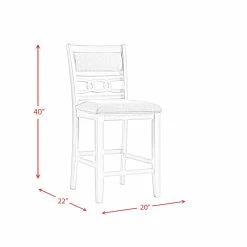 Coupon ⌛ Bowery Hill Wood Counter Height Faux Leather Side Chair Set In Walnut 🛒 -Cheap Office Chairs Store 2641643 15 L