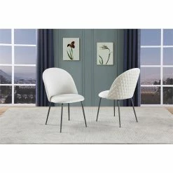 Cheap ๐ Best Quality Furniture Quilted Back Side Chairs Set Of 2 In Beige Velvet And Gray Painted Legs ๐งจ 6 Cheap ๐ Best Quality Furniture Quilted Back Side Chairs Set Of 2 In Beige Velvet And Gray Painted Legs ๐งจ -Cheap Office Chairs Store 2642160 1 L