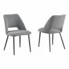 New 👍 Best Quality Furniture Polar Fleece Fabric Side Chairs In Dark Gray With Gray Painted Legs 😀 -Cheap Office Chairs Store 2642162 L