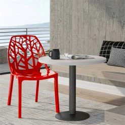 Flash Sale ⭐ LeisureMod Cornelia Modern Plastic Dining Side Chair In Solid Red ⭐ -Cheap Office Chairs Store 2643046 1 L