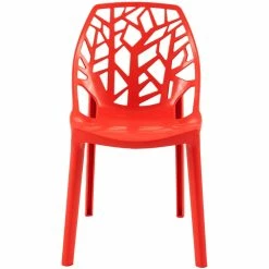Flash Sale ⭐ LeisureMod Cornelia Modern Plastic Dining Side Chair In Solid Red ⭐ -Cheap Office Chairs Store 2643046 2 L