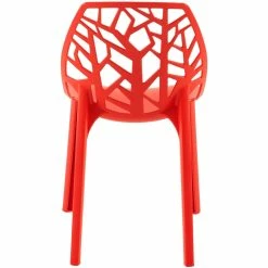 Flash Sale ⭐ LeisureMod Cornelia Modern Plastic Dining Side Chair In Solid Red ⭐ -Cheap Office Chairs Store 2643046 4 L