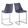 Brand new 🔥 Maklaine Gray Velvet Dining Chairs W/ Stainless Steel Base (Set Of 2) ✔️ -Cheap Office Chairs Store 2643128 L