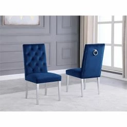 Coupon 🎉 Maklaine Velvet Tufted Side Chairs In Navy Blue W/ Silver Chrome Legs (Set Of 2) ⭐ 5 Coupon 🎉 Maklaine Velvet Tufted Side Chairs In Navy Blue W/ Silver Chrome Legs (Set Of 2) ⭐ -Cheap Office Chairs Store 2643142 1 L