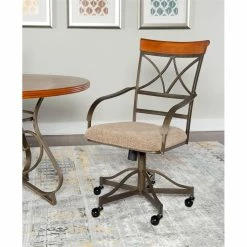 Cheap 🔥 Linon Hamilton Metal Swivel Set Of Two Dining Chairs In Bronze 🔥 -Cheap Office Chairs Store 364734 8 L