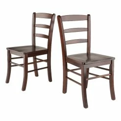 Best Pirce 🌟 Winsome Ladder Back Dining Chair In Antique Walnut Finish (Set Of 2) 🥰