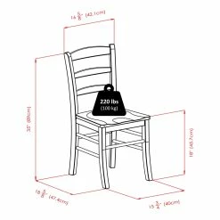 Best Pirce 🌟 Winsome Ladder Back Dining Chair In Antique Walnut Finish (Set Of 2) 🥰 17 Best Pirce 🌟 Winsome Ladder Back Dining Chair In Antique Walnut Finish (Set Of 2) 🥰 -Cheap Office Chairs Store 423243 8 L