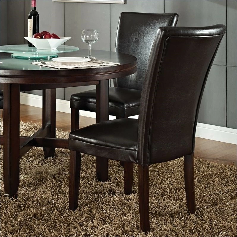 Brand new 😉 Steve Silver Company Hartford Dark Brown Leather Dining Chair In Dark Oak Finish 🔥 4 Brand new 😉 Steve Silver Company Hartford Dark Brown Leather Dining Chair In Dark Oak Finish 🔥 - Image 2