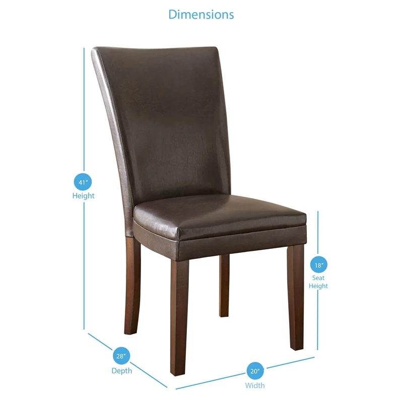 Brand new 😉 Steve Silver Company Hartford Dark Brown Leather Dining Chair In Dark Oak Finish 🔥 7 Brand new 😉 Steve Silver Company Hartford Dark Brown Leather Dining Chair In Dark Oak Finish 🔥 - Image 5