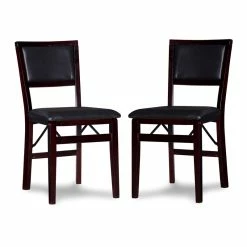 Top 10 ⌛ Linon Triena Set Of 2 19" Pad Back Folding Chair In Espresso Brown ❤️