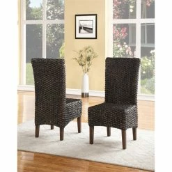 Deals 🧨 Modus Furniture Meadow WickerParson Dining Chair In Brick Brown (Set Of 2) 😀 -Cheap Office Chairs Store 442240 1 L