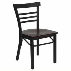 Best Pirce ✔️ Flash Furniture Hercules Black Ladder Back Dining Chair In Mahogany ❤️