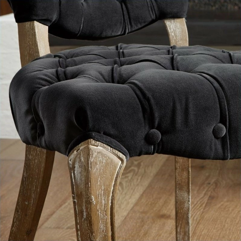 Wholesale 🔔 Noble House Chandler Tufted Fabric Dining Chairs In Grey (Set Of 2) ❤️ 5 Wholesale 🔔 Noble House Chandler Tufted Fabric Dining Chairs In Grey (Set Of 2) ❤️ - Image 3