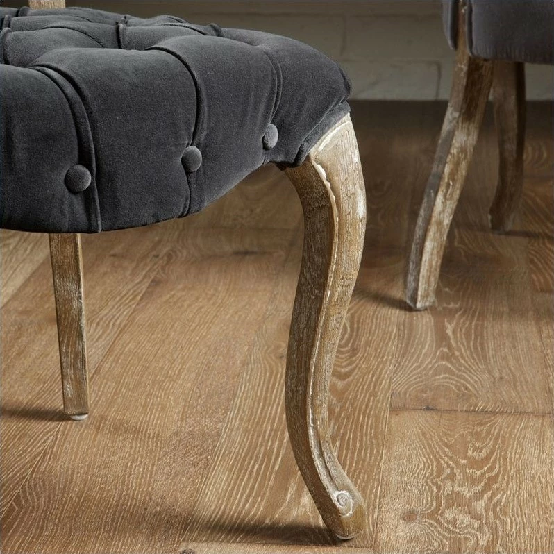 Wholesale 🔔 Noble House Chandler Tufted Fabric Dining Chairs In Grey (Set Of 2) ❤️ 6 Wholesale 🔔 Noble House Chandler Tufted Fabric Dining Chairs In Grey (Set Of 2) ❤️ - Image 4