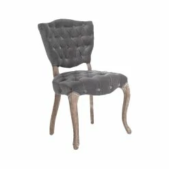 Wholesale 🔔 Noble House Chandler Tufted Fabric Dining Chairs In Grey (Set Of 2) ❤️