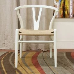 Hot Sale 😉 Baxton Studio Wishbone Y Dining Chair In White (Set Of 2) ⌛ -Cheap Office Chairs Store 503448 L
