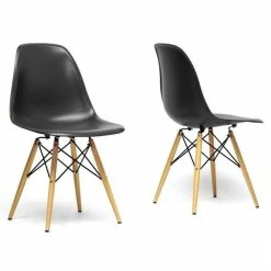 Budget ❤️ Baxton Studio Azzo Shell Dining Chair In Black (Set Of 2) 🥰