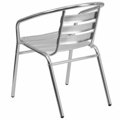 Cheapest ❤️ Flash Furniture Aluminum Slat Back Dining Chair 💯 -Cheap Office Chairs Store 621158 3 L