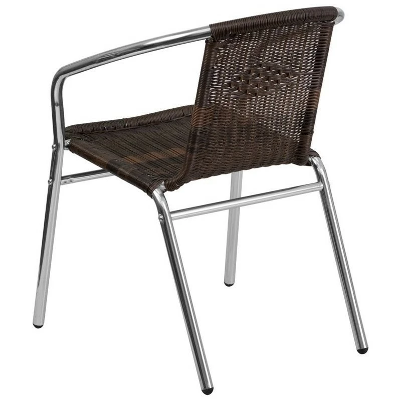 Buy 😍 Flash Furniture Aluminum Rattan Dining Chair In Dark Brown 🎁 6 Buy 😍 Flash Furniture Aluminum Rattan Dining Chair In Dark Brown 🎁 - Image 4